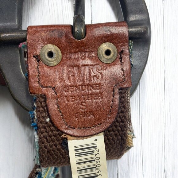 Levi's Big Boys Patchwork & Leather Belt Multicolor & Brown 4094-20 Size Small - Picture 6 of 9